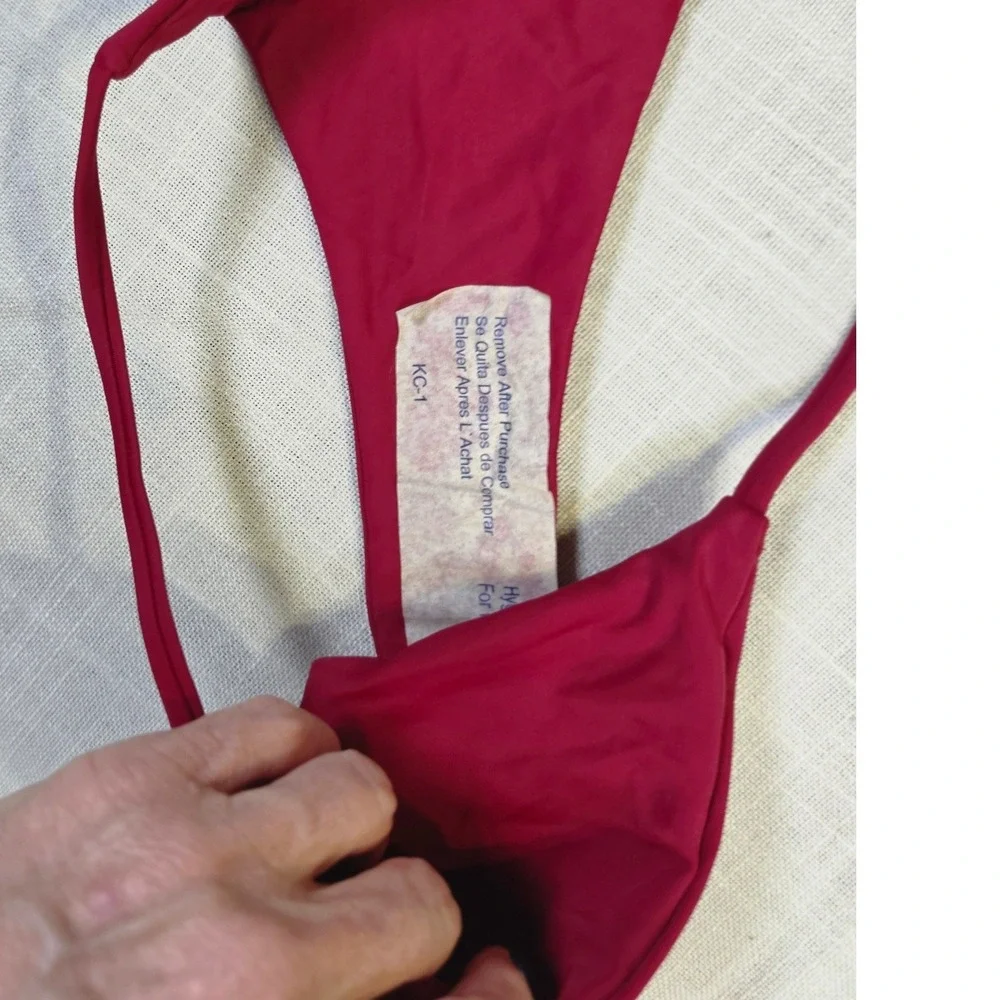 Unbranded Burgundy Triangle Bikini Set Front Clasp High Cut Two Piece Medium
